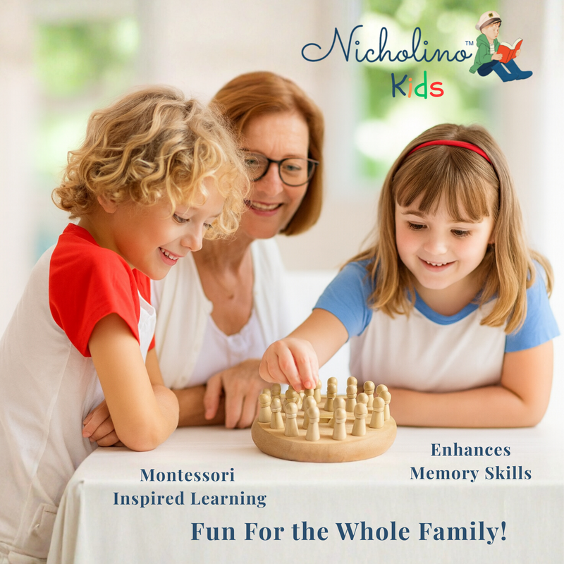 Montessori Wooden Memory Color Matching Game